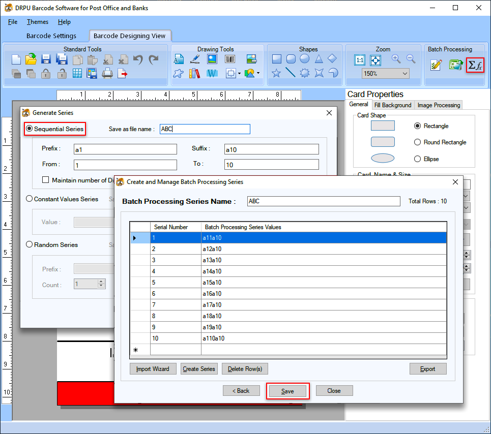 Postal barcode generator program linear 2D bank bar code labels maker