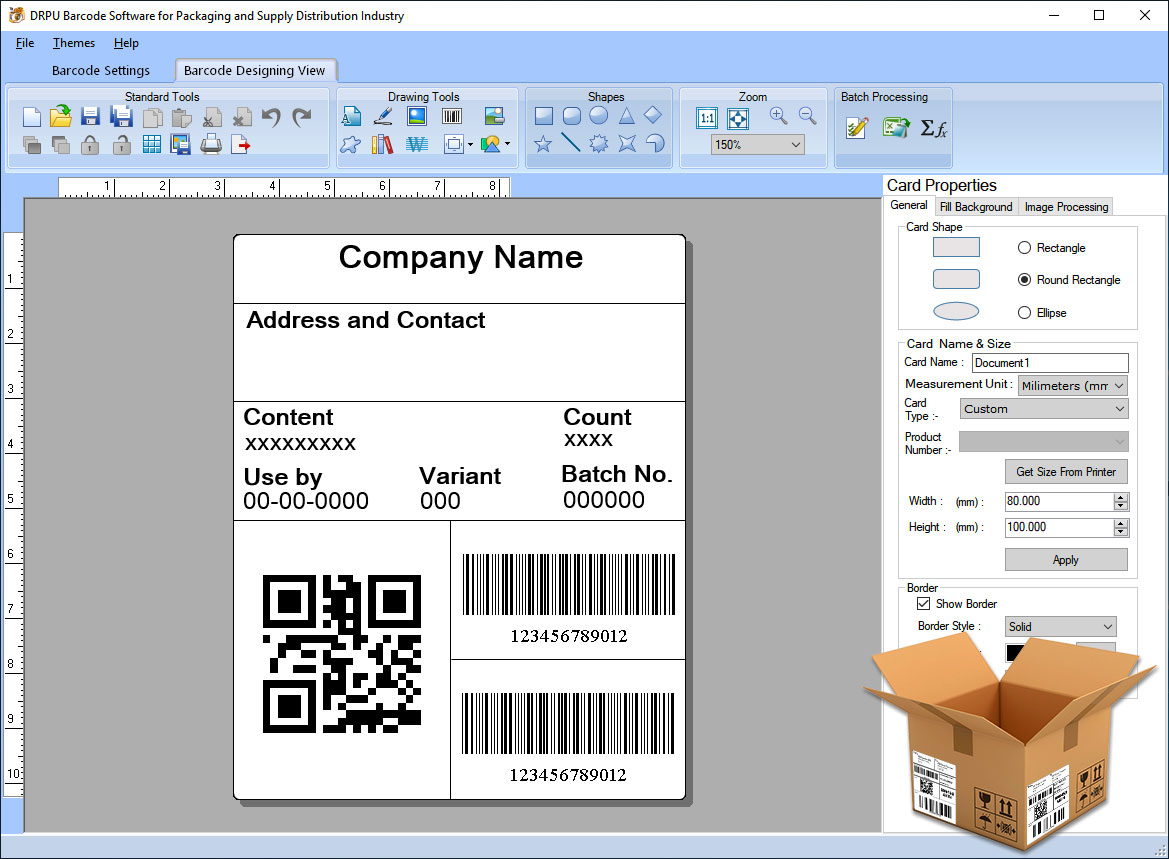 Windows 8 Packaging Barcode Label Software full