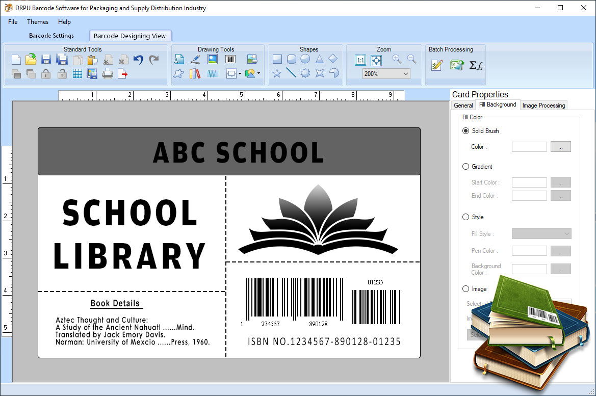Library Barcode Label Software screenshot