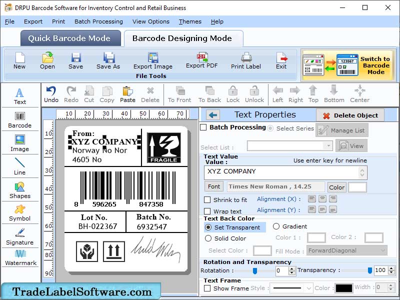 Windows 10 Retail Barcode Label Maker full