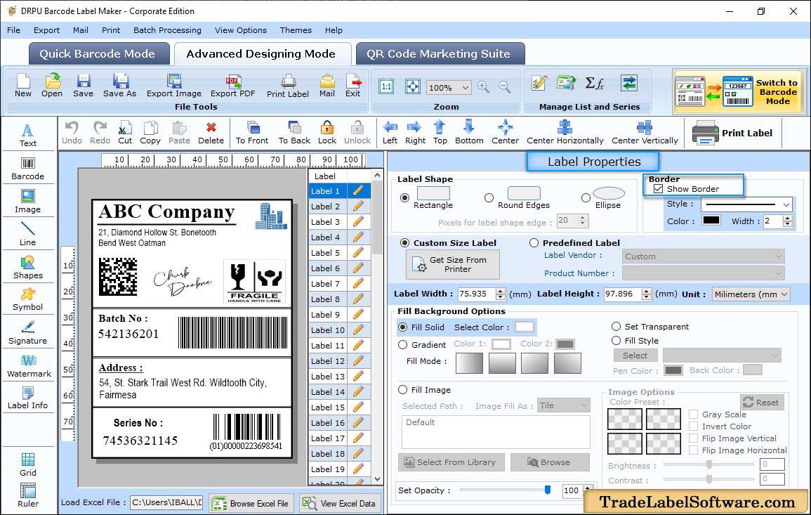 Label Properties