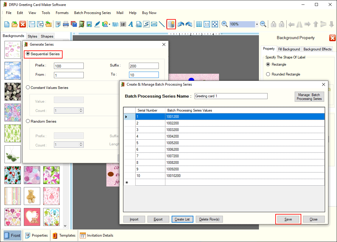 Generate Sequential Series