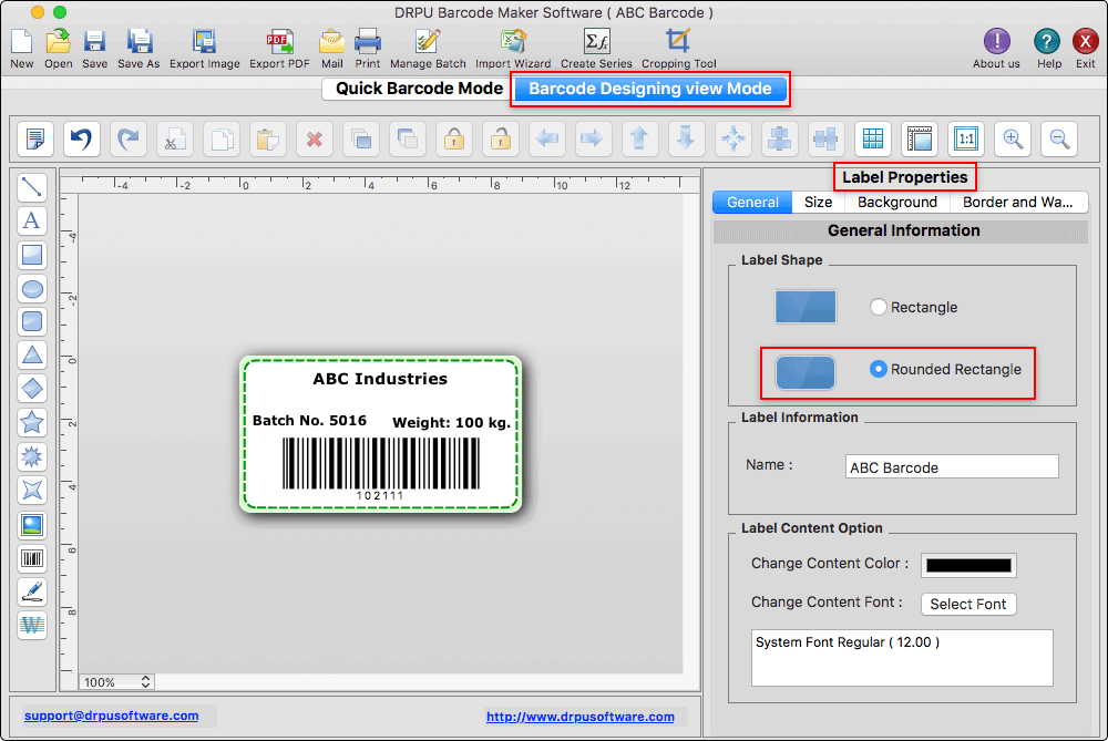 Label Properties