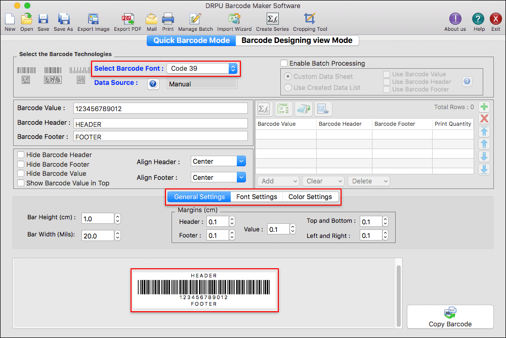 bar code software for mac