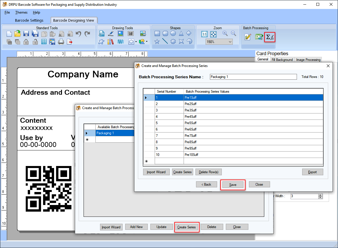 Create and Manage Batch Processing Series