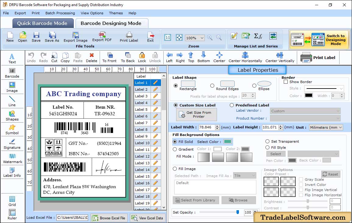 Label Properties