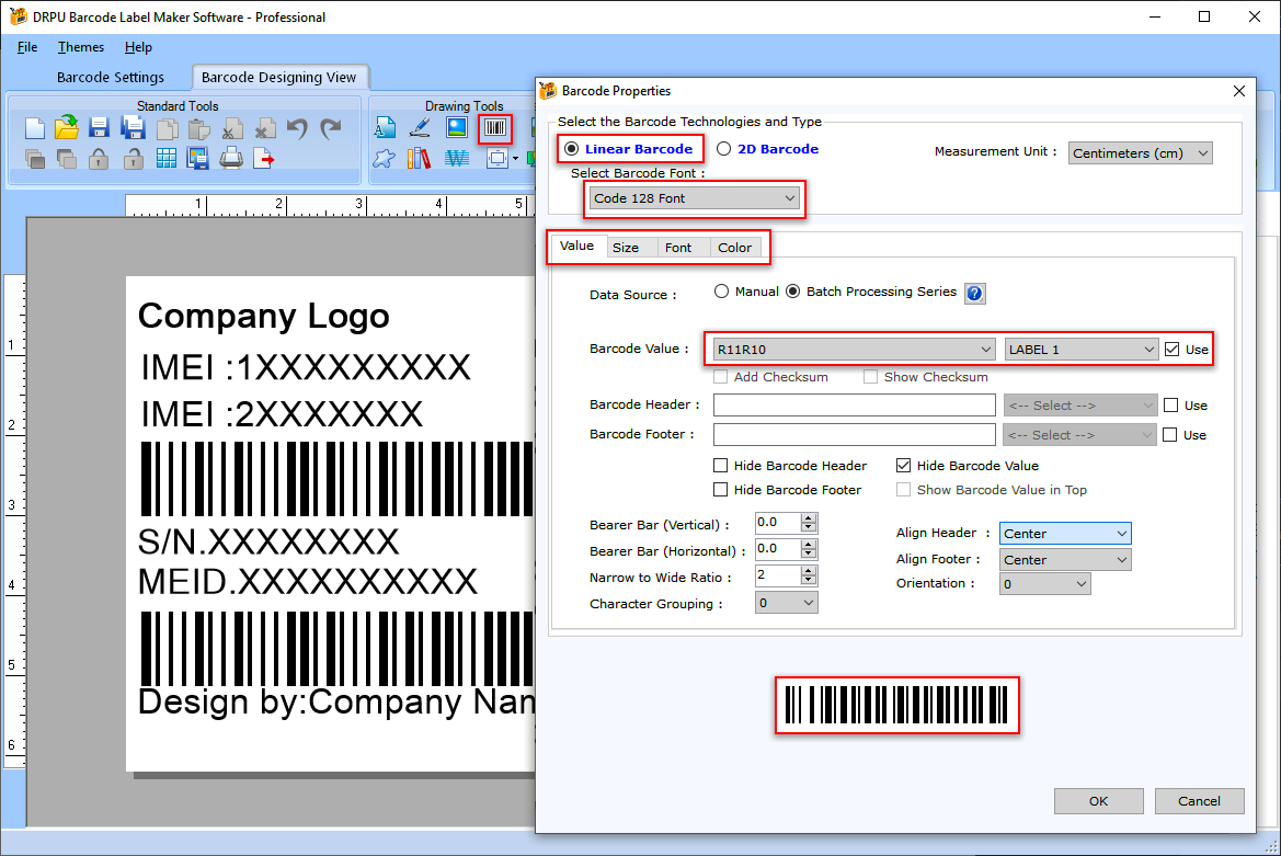 Barcode Properties