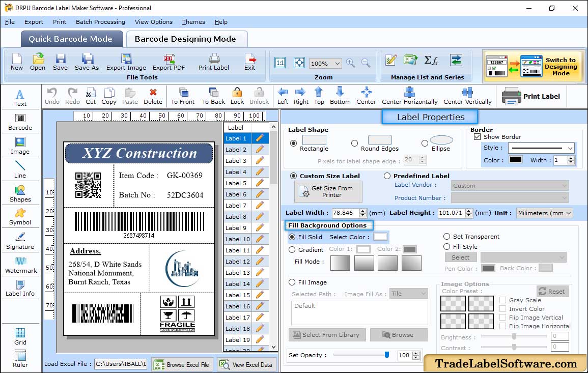 Label Properties