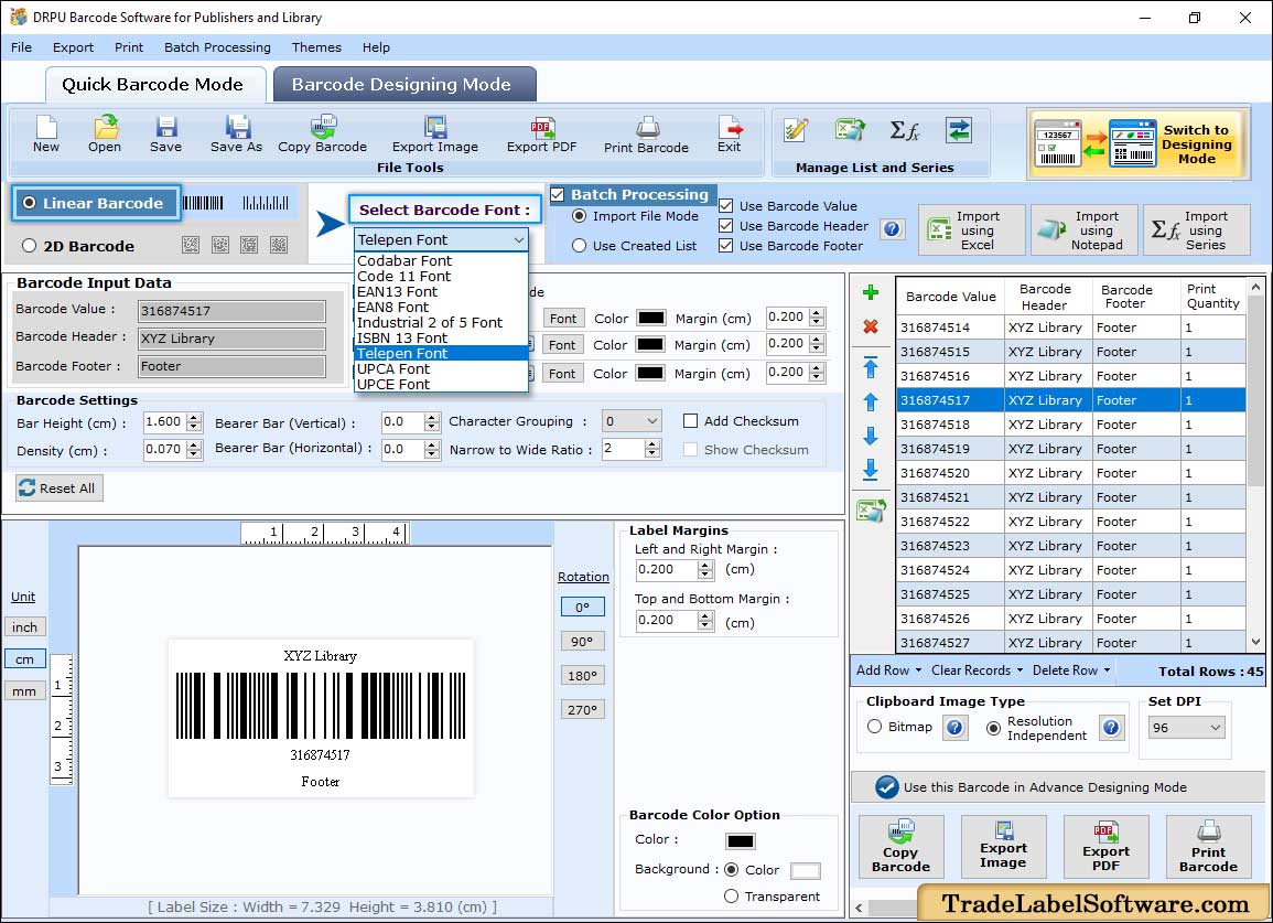 Linear Barcode