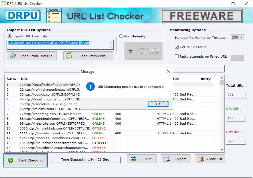 URl checking