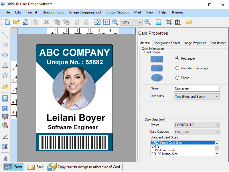 Screenshot of Excel ID Badges Generator Application