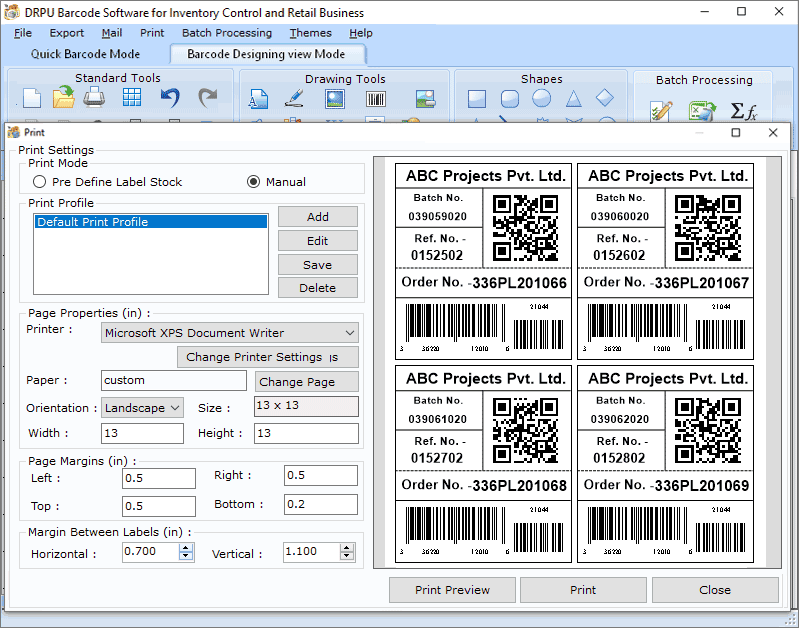 Screenshot of Retail Barcode Label Maker Software