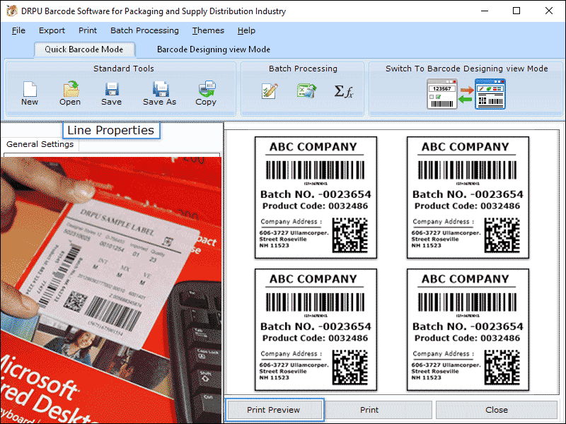 Screenshot of Shipping and Logistics Labeling Software