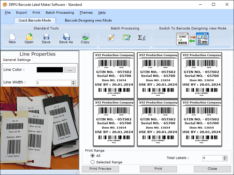 Screenshot of Business Barcode Maker Software