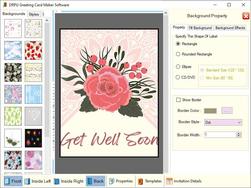 Screenshot of Custom Photo Greetings Maker Software