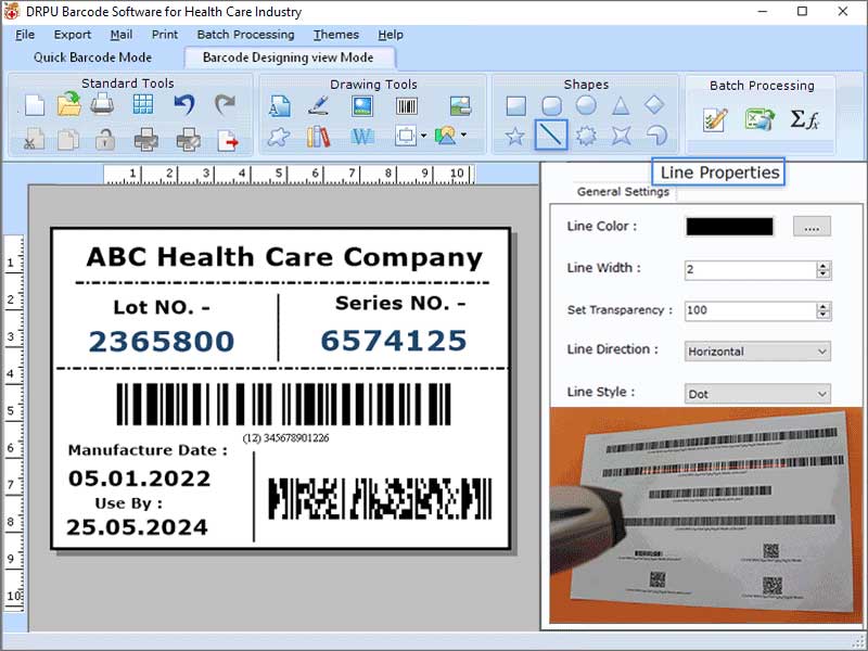 Screenshot of Medical Equipment Labels Maker Software