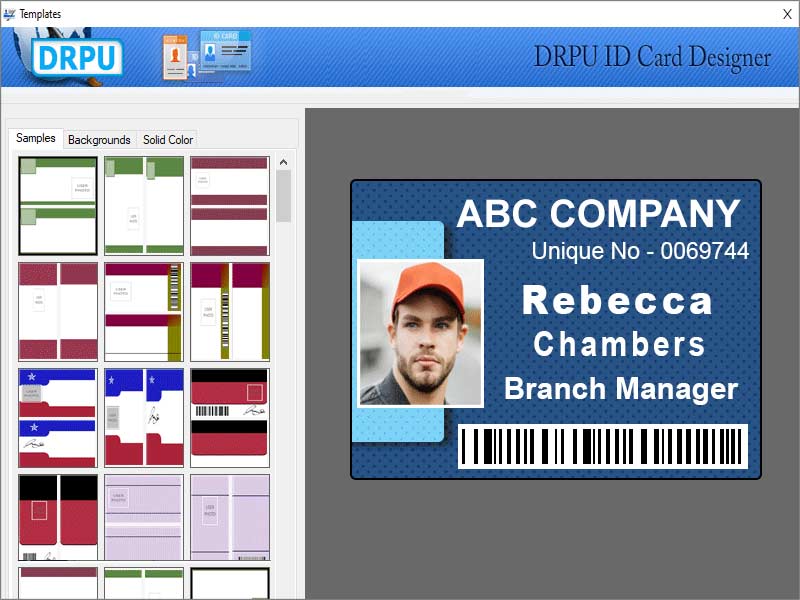 Screenshot of Excel Identity Badges Printing Software