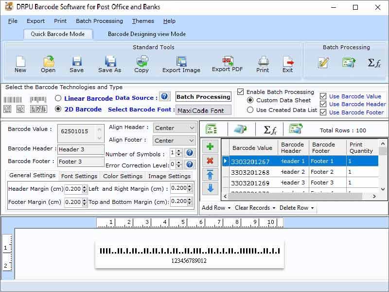 Screenshot of Excel Shipping Labeling & Printing Tool